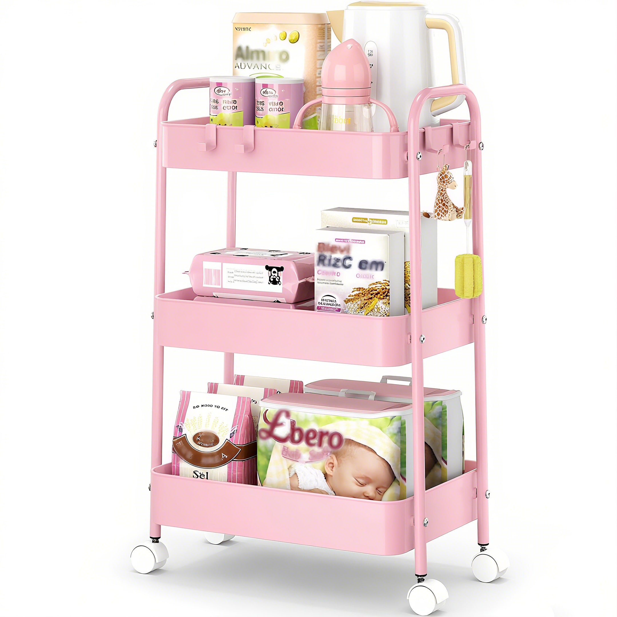 Baby Nursery Basket - Carrito de almacenamiento de 3 niveles