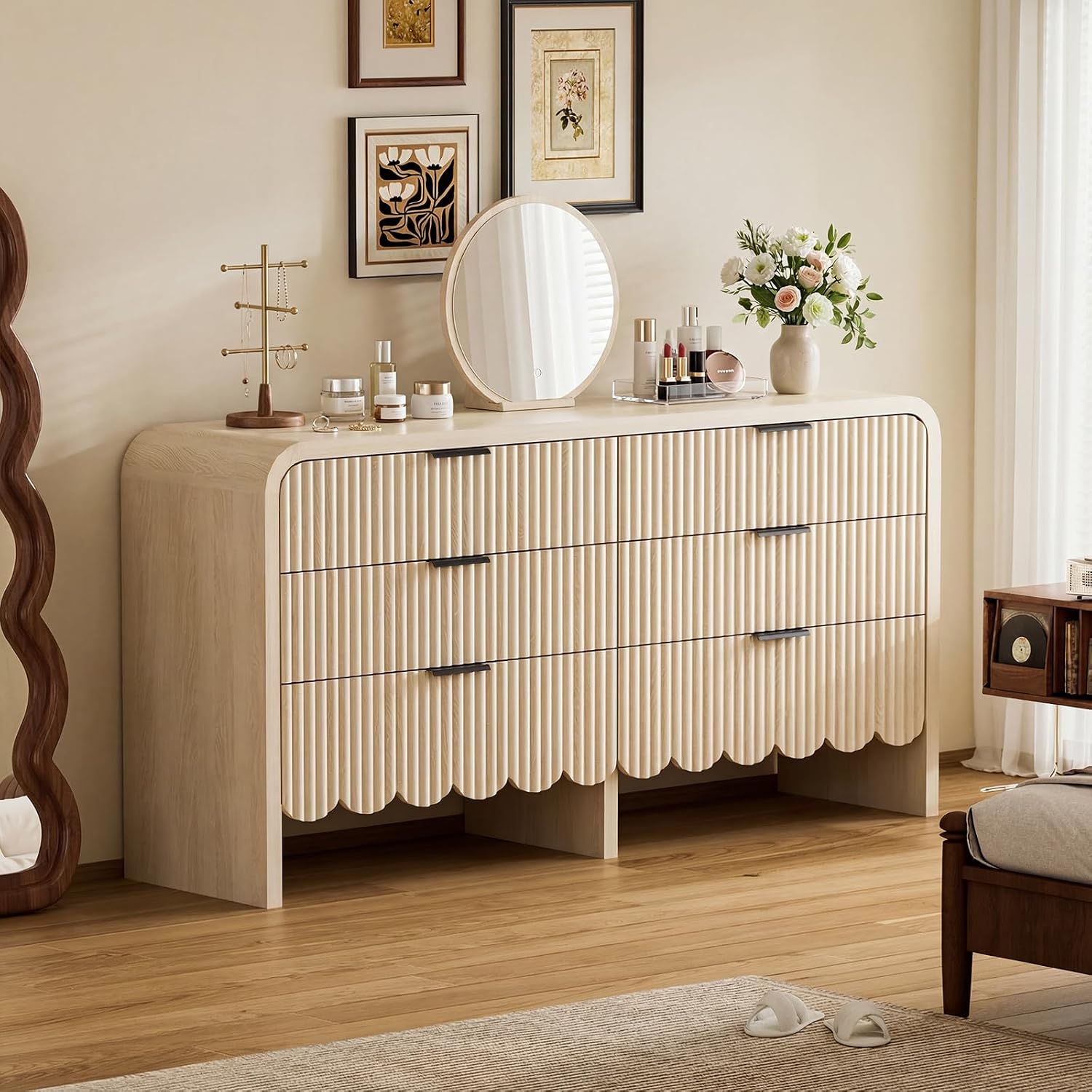 Baby Nursery Chest Of Drawers - Cómoda de madera con 6 cajones,