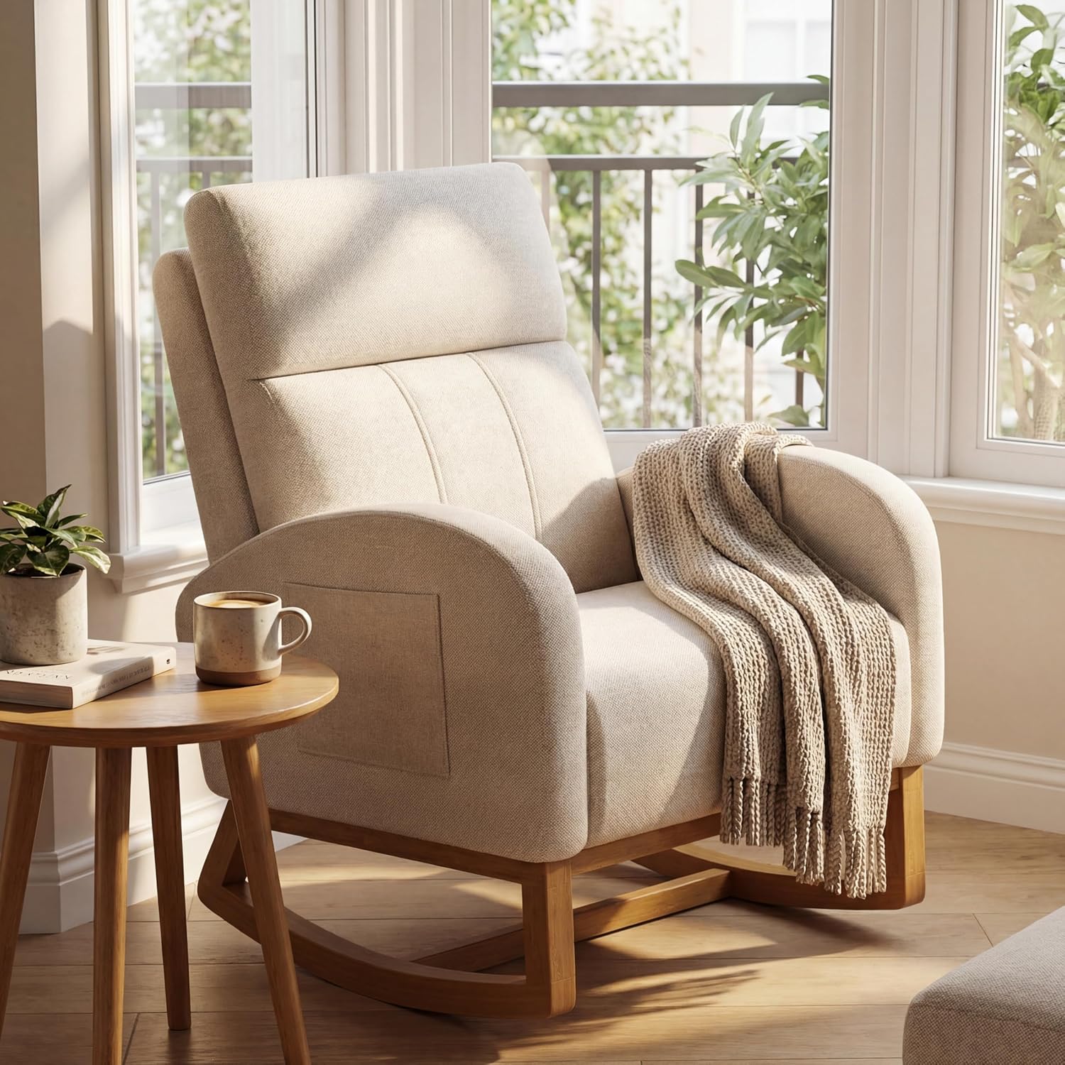 Rocking Chair Nursery - # Sillón Reclinable Acolchado con Respaldo