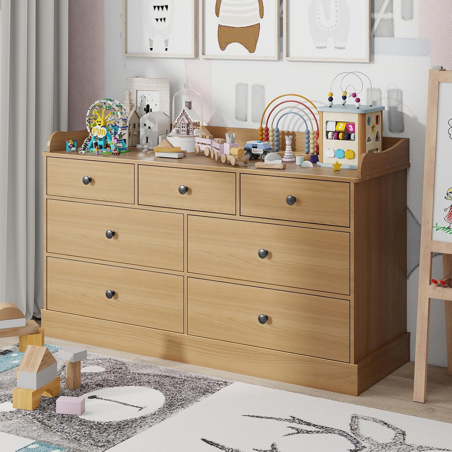 Baby Nursery Chest Of Drawers - Cómoda Infantil con 7 Cajones y