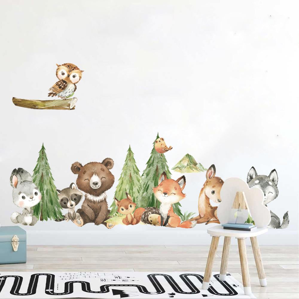 Baby Nursery Labels - Pegatina de pared de animales del