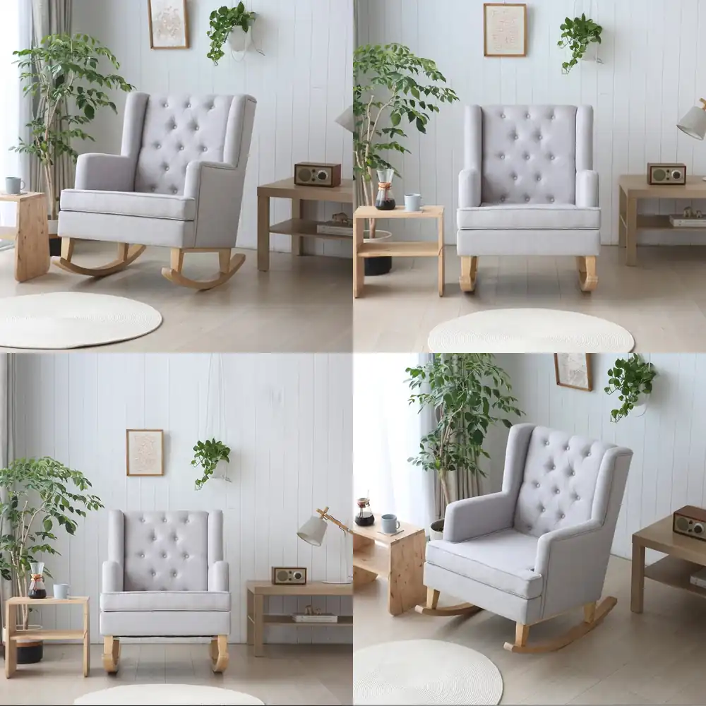Rocking Chair Nursery - Silla Mecedora Moderna Personalizada de Tela