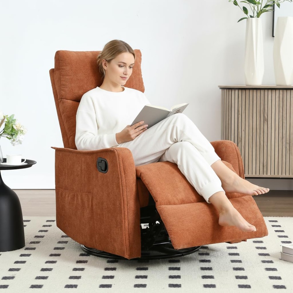 Rocking Chair Nursery - Sillón Reclinable Giratorio 360° para Adultos,