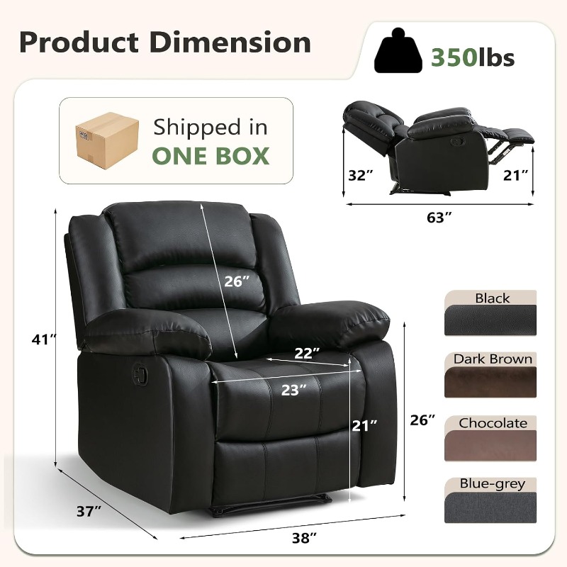 Sillón Reclinable Negro ANJ co - Rocking Chair Nursery reseña y precio