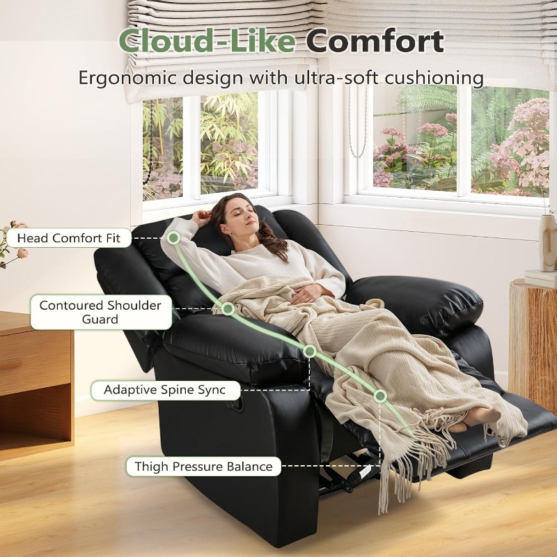 Sillón Reclinable Negro ANJ co - Rocking Chair Nursery reseña y precio