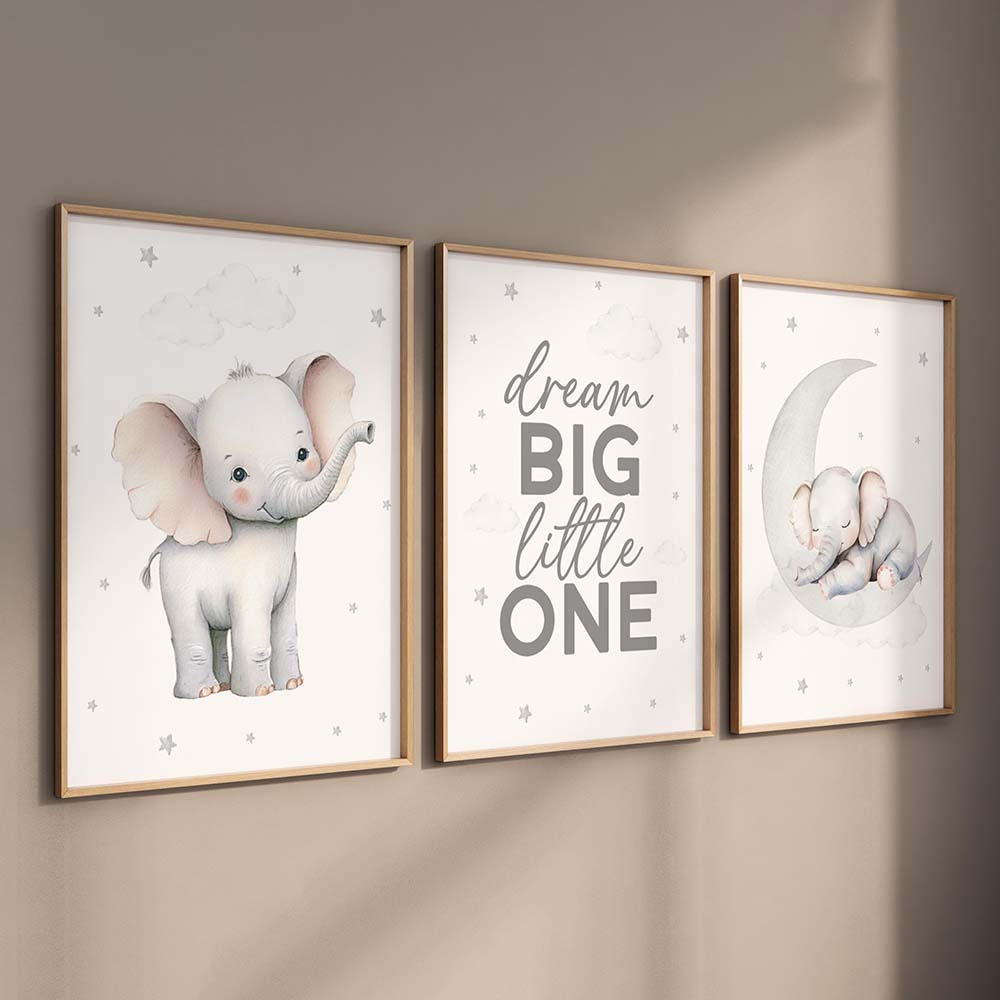 Set de Impresiones Decorativas - Baby Nursery Elephant Theme reseña y precio
