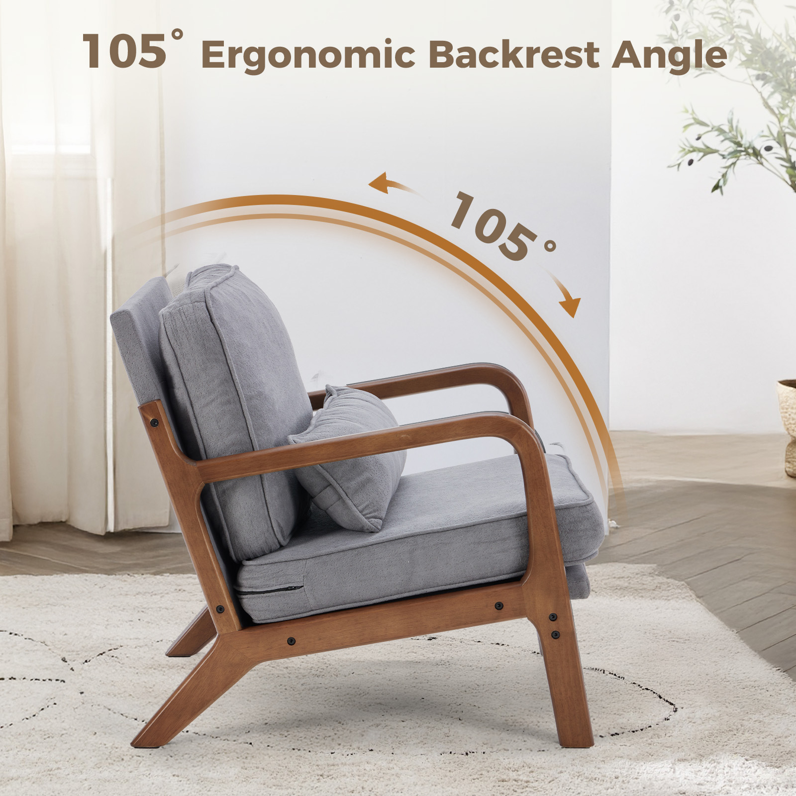 Silla moderna JHK de mediados  - Rocking Chair Nursery reseña y precio
