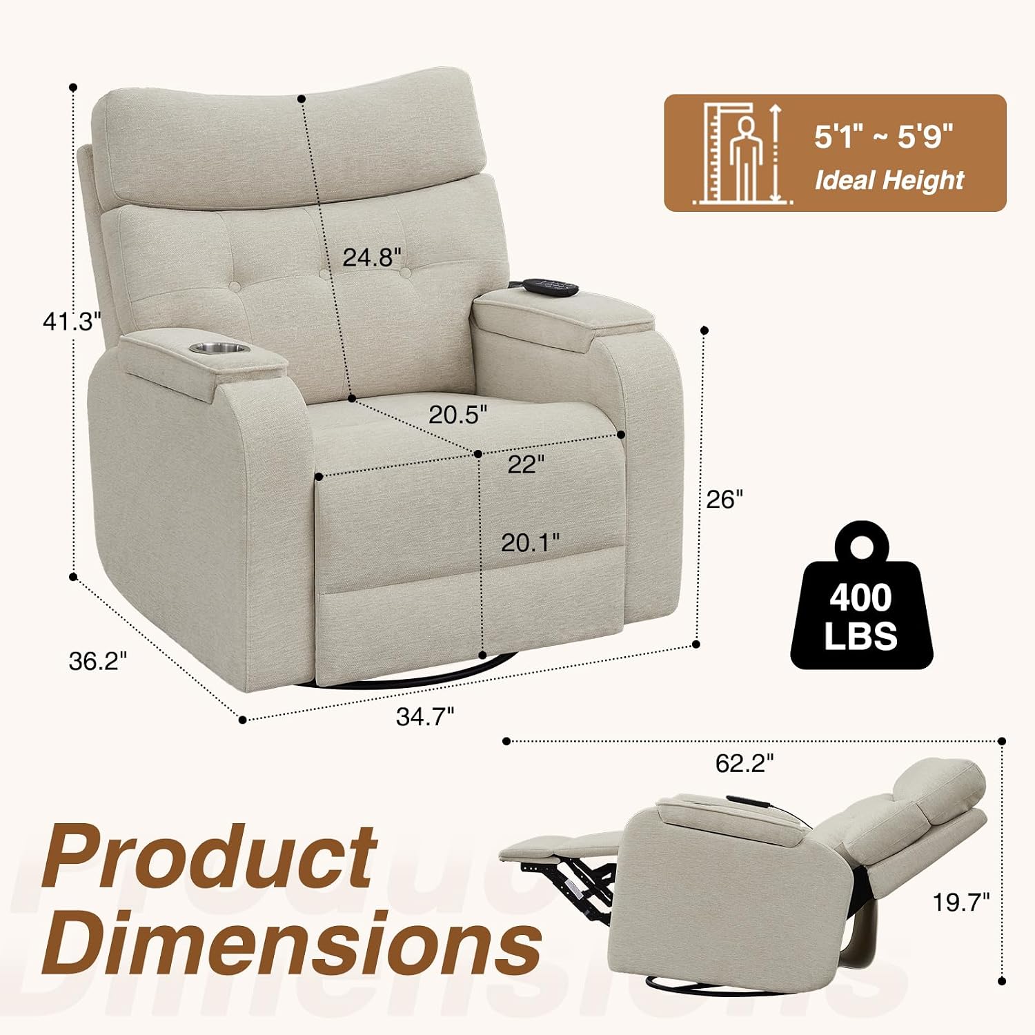 Sillón Reclinable Eléctrico Gi - Rocking Chair Nursery reseña y precio