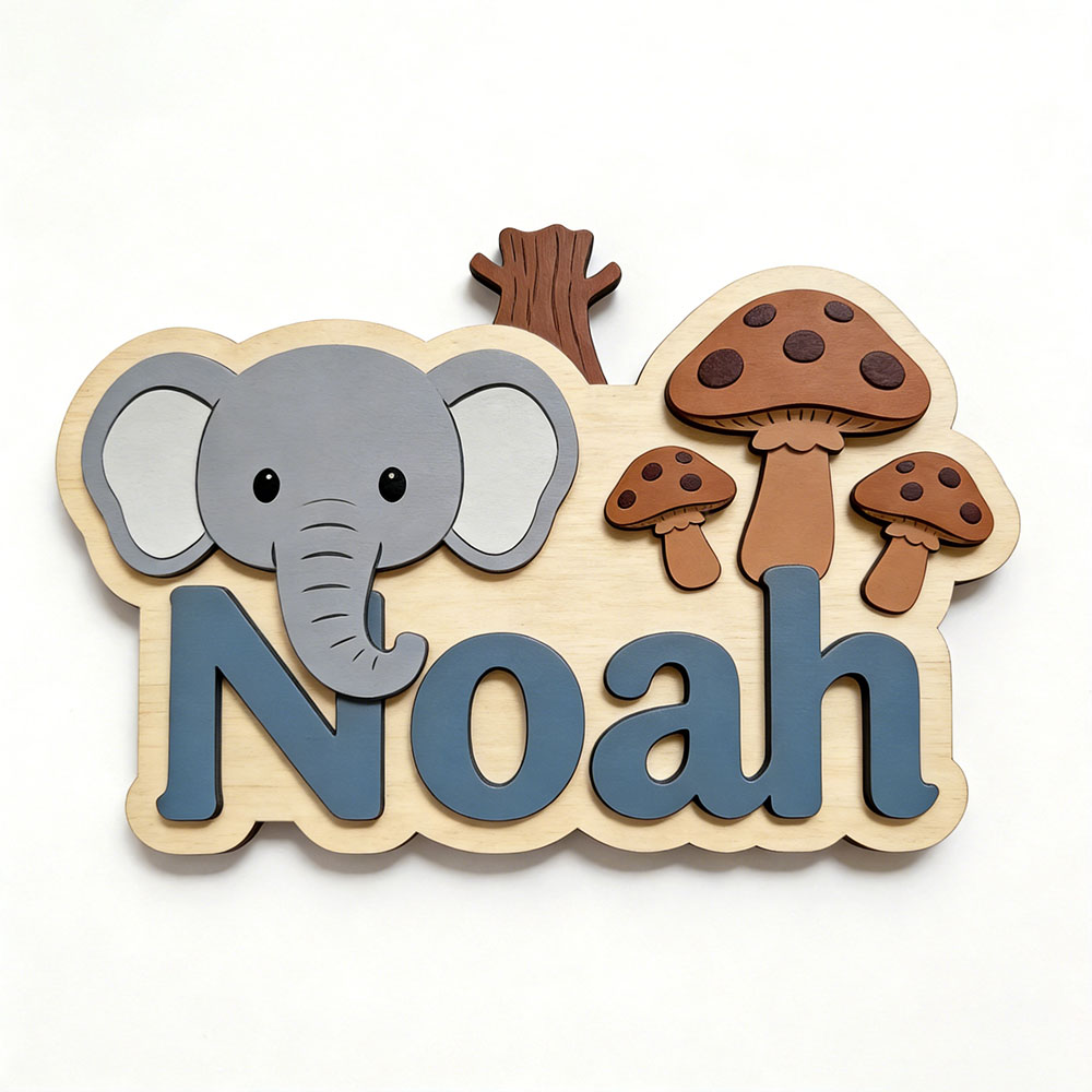 Placa de Identificación Person - Baby Nursery Elephant Theme reseña y precio