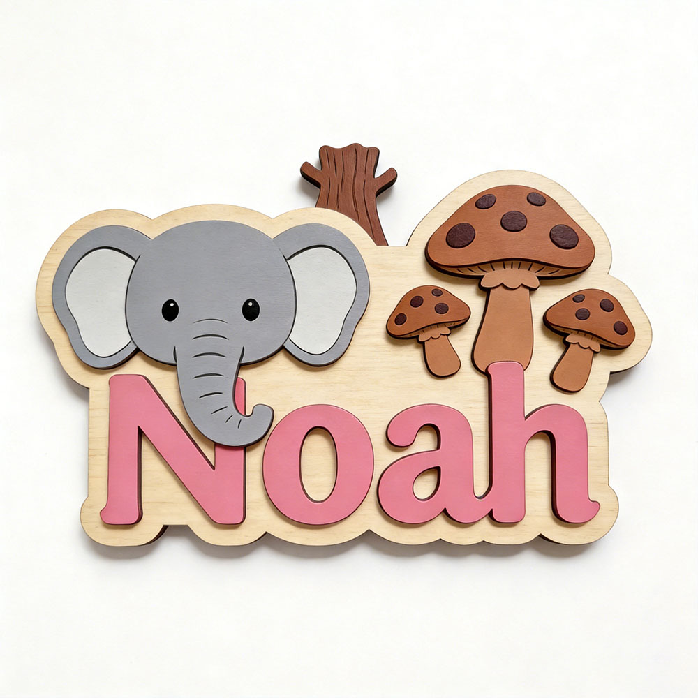 Placa de Identificación Person - Baby Nursery Elephant Theme reseña y precio