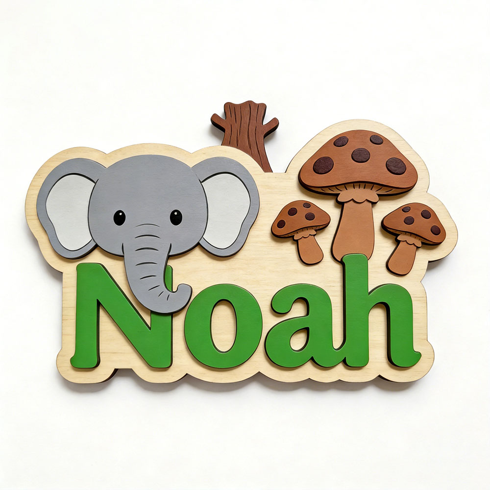 Placa de Identificación Person - Baby Nursery Elephant Theme reseña y precio