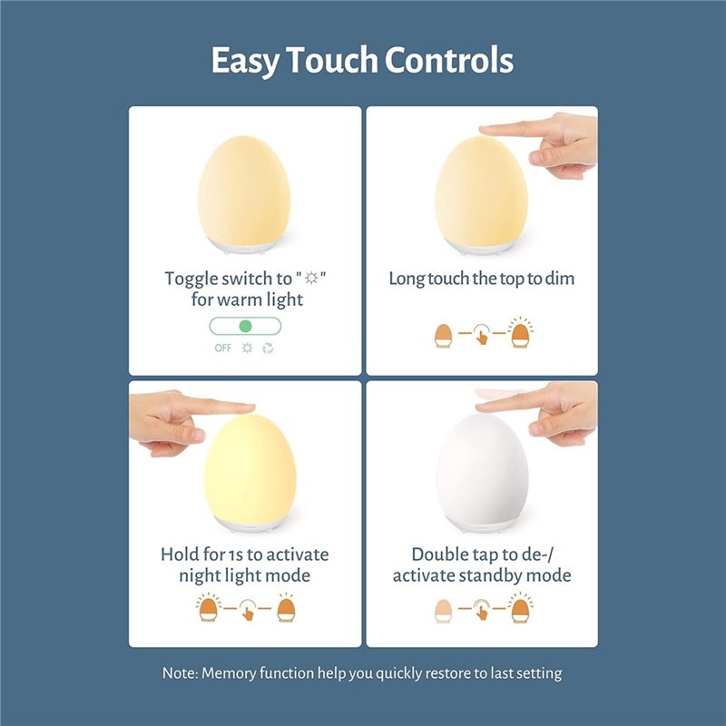 TFORU-Egg Light, Lámpara Noctu - Baby Nursery Colors reseña y precio