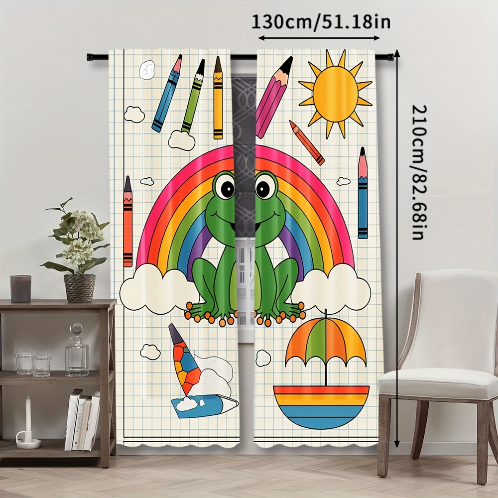 Linda cortina de rana arcoíris - Baby Nursery Colors reseña y precio