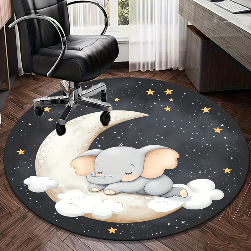 Alfombra redonda con diseño de - Baby Nursery Elephant Theme reseña y precio