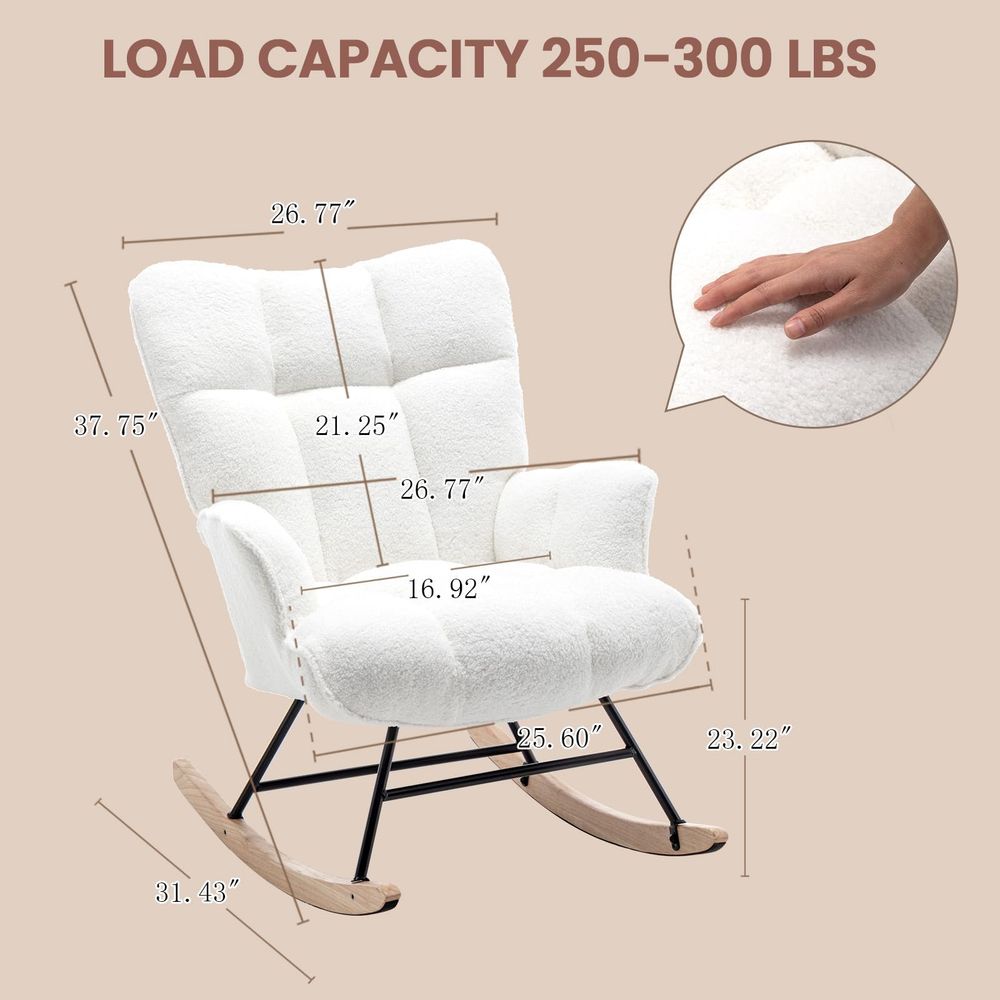 Sillón mecedora tapizado Teddy - Rocking Chair Nursery reseña y precio