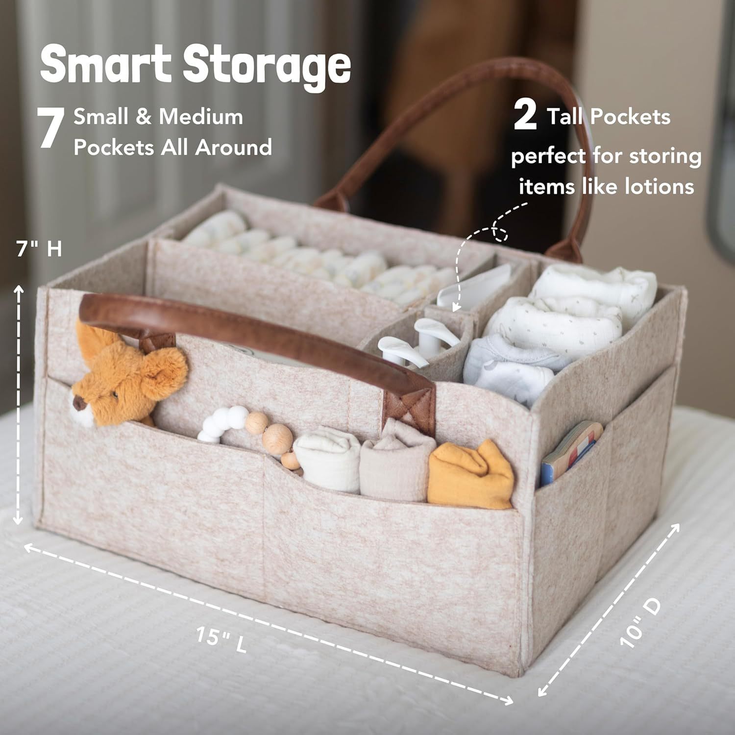 Cesta Organizadora de Fieltro  - Baby Nursery Basket reseña y precio
