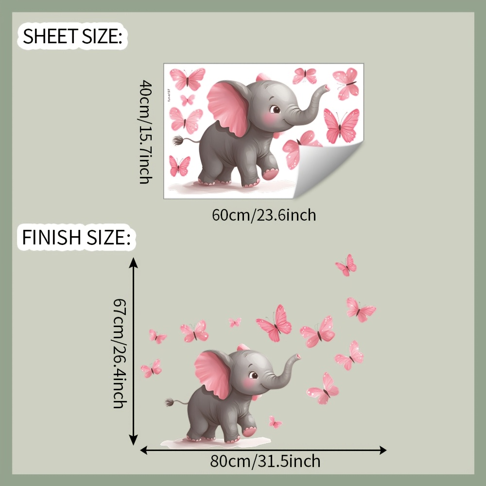 1 adhesivo decorativo de pared - Baby Nursery Elephant Theme reseña y precio