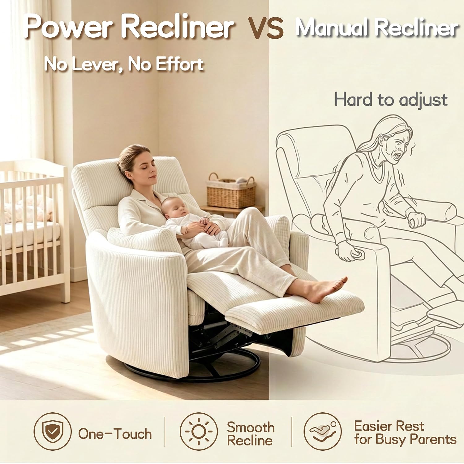 Silla Mecedora Eléctrica para  - Rocking Chair Nursery reseña y precio