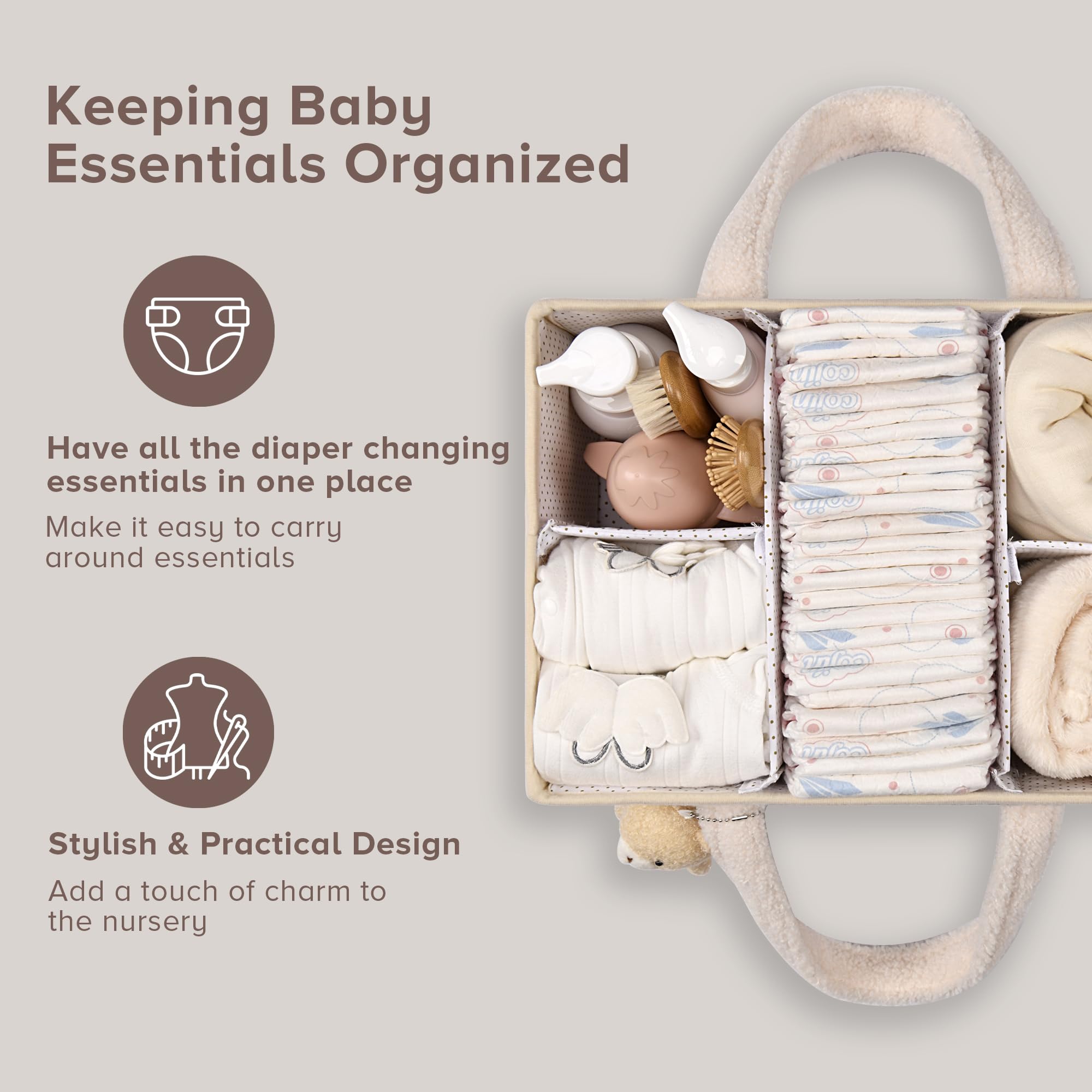 Organizador de pañales para be - Diaper Caddy Organizer reseña y precio
