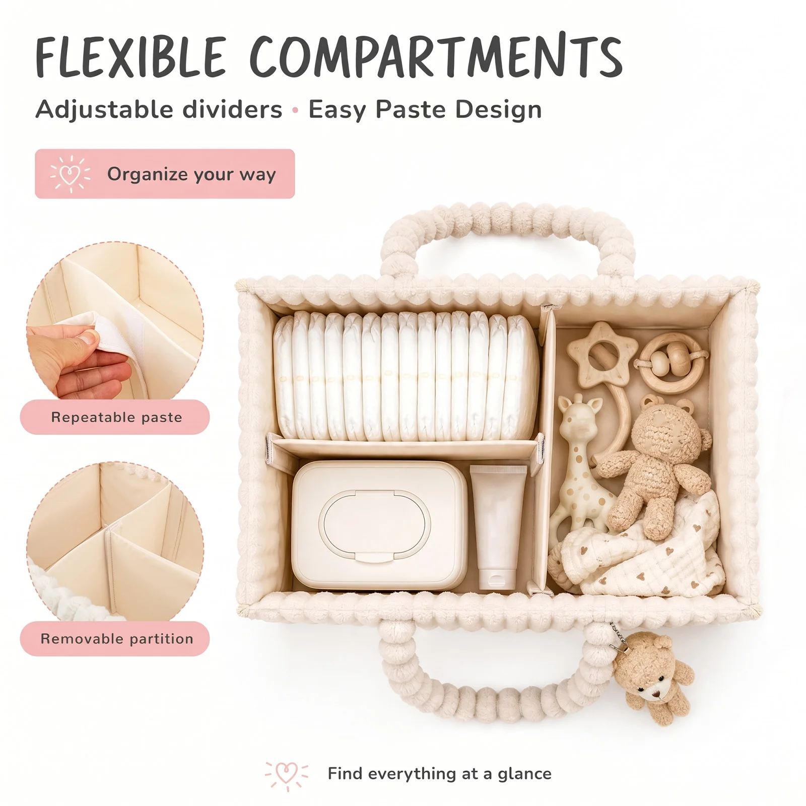 Organizador de pañales para be - Diaper Caddy Organizer reseña y precio