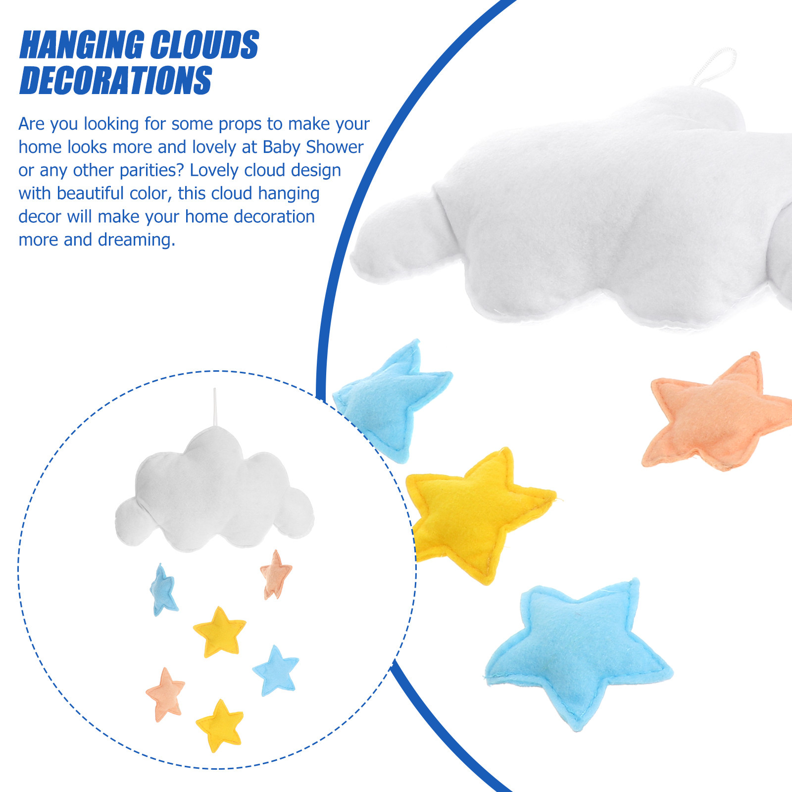 Decoración Colgante de Nubes y - Baby Nursery Colors reseña y precio