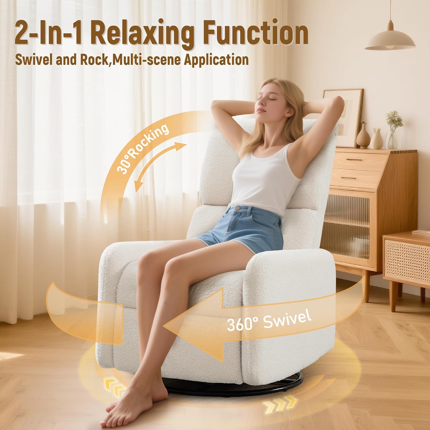 360 °   Silla Mecedora, Silla  - Rocking Chair Nursery reseña y precio