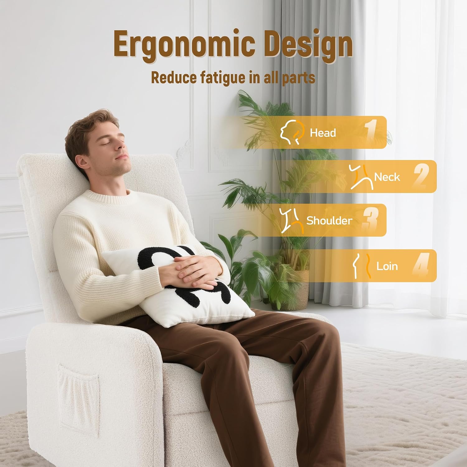 360 °   Silla Mecedora, Silla  - Rocking Chair Nursery reseña y precio