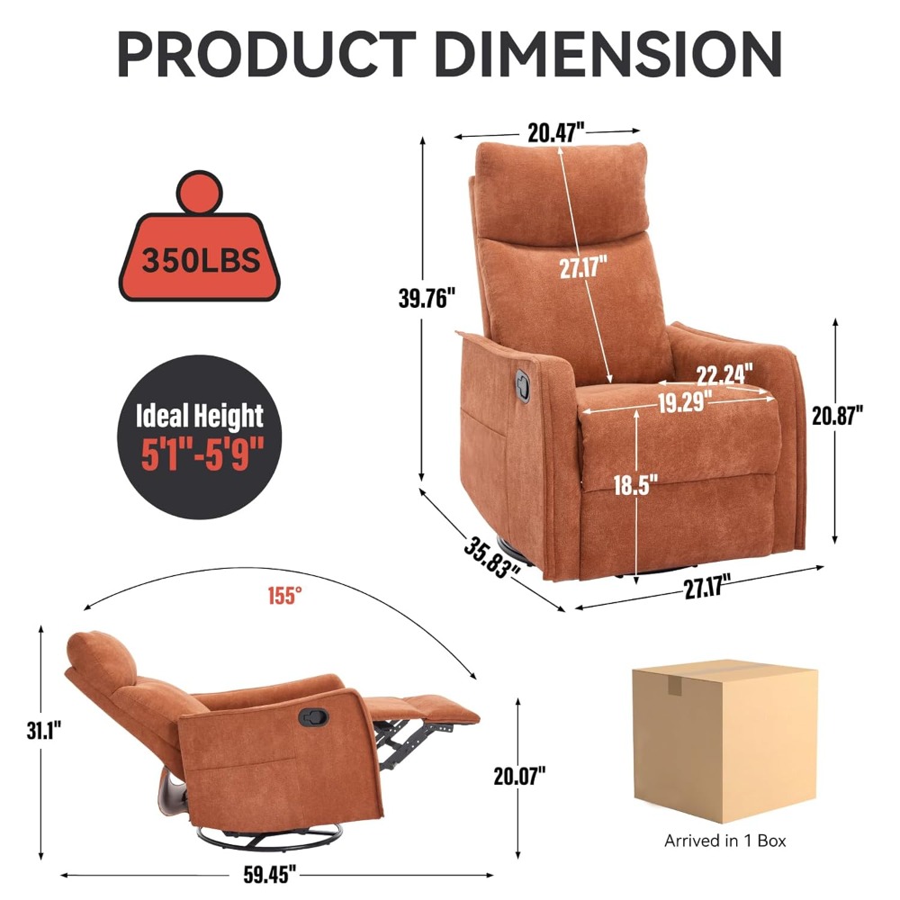 Sillón Reclinable Giratorio 36 - Rocking Chair Nursery reseña y precio