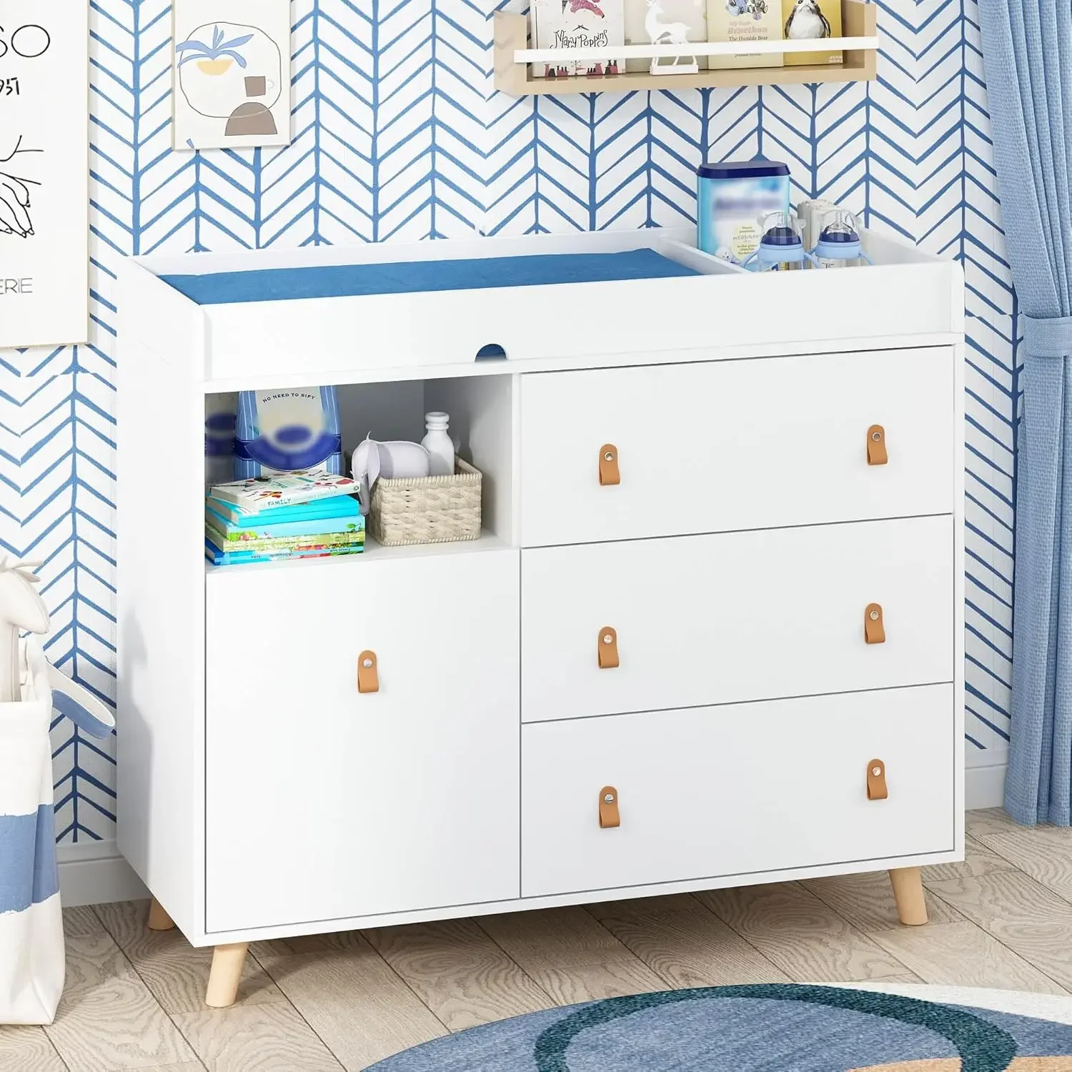 Cómoda para Bebé con Cambiador - Baby Nursery Chest Of Drawers reseña y precio