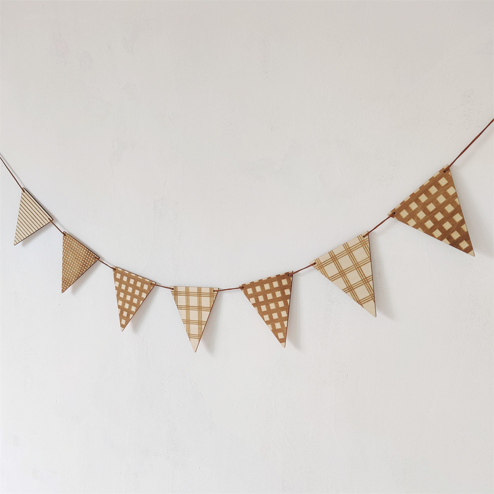 Bandera triangular de madera n - Baby Nursery Garland reseña y precio